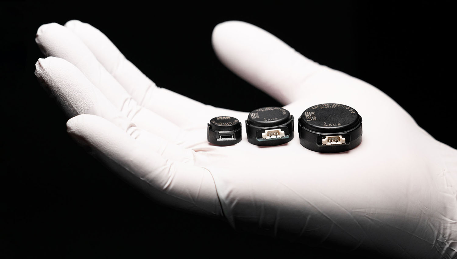 US Digitals E16, E4T and E8T series of small rotary encoders.